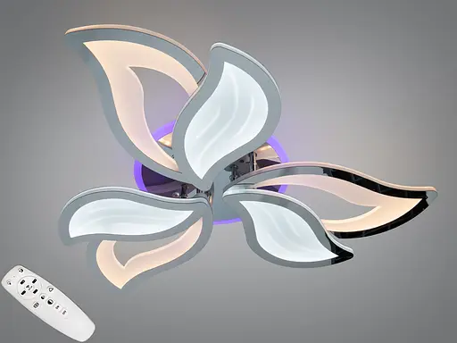 Люстра стельова LED хром 78W пульт димер 3 модулі - фото 1