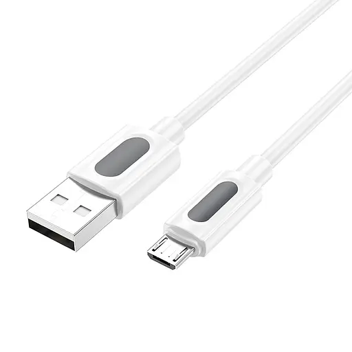 Дата кабель Borofone BX114 Structure USB to MicroUSB 2.4A (1m) White - фото 3