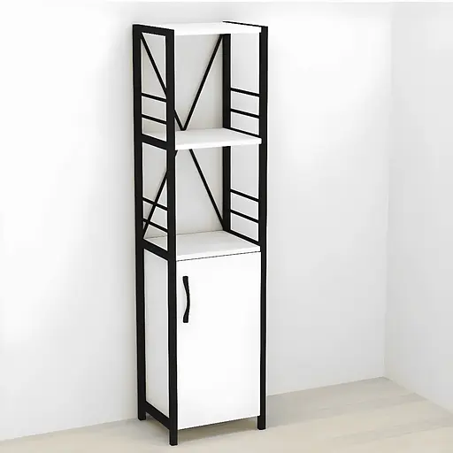 Етажерка 3/34 Ferrum-decor Серії Конект із тумбою 144x34x28 Чорний ДСП Білий (FRD-104421)