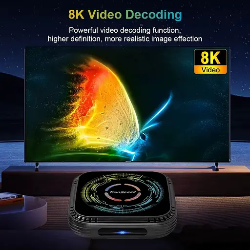 Transpeed H728 4/64Gb Android 14, Смарт ТВ приставка медіаплеєр 8K HDR Android SmartTV Box - фото 9