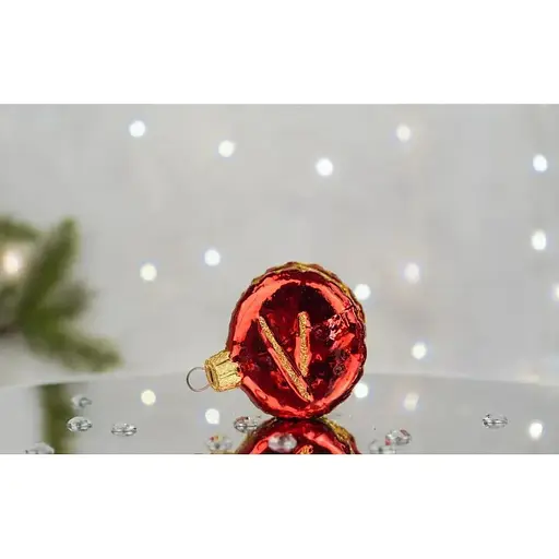 Ялинкова прикраса Санта Шоп Барабан червоний скло (4820001180268) - фото 3