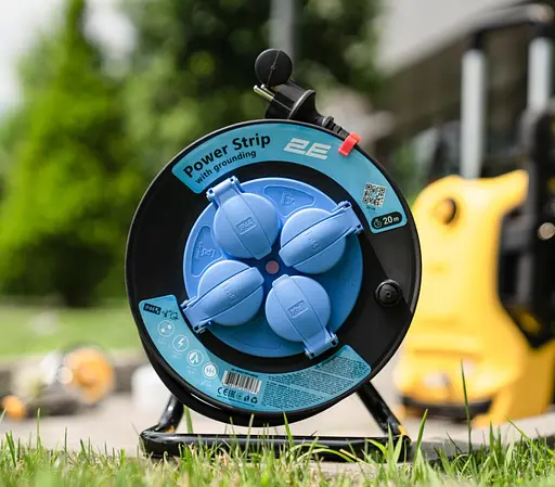 Сетевой удлинитель на катушке 2E CR4315 REEL 20 м, 4xТипF, IP44, 16A - фото 4