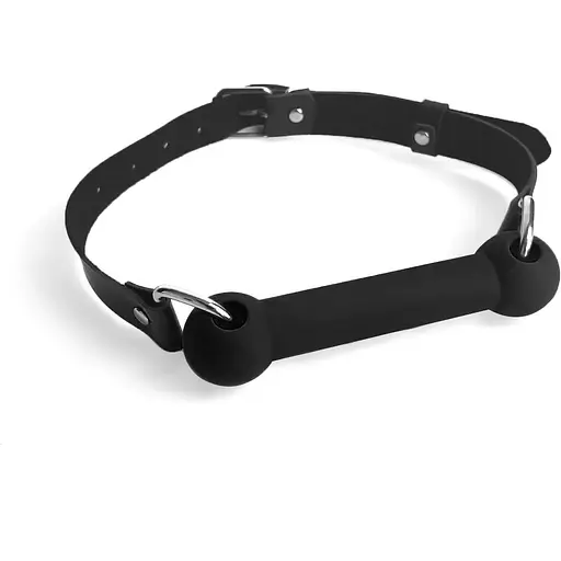 Кляп Art of Sex - Gag Stick Silicon Палиця, силікон та натуральна шкіра, Чорний