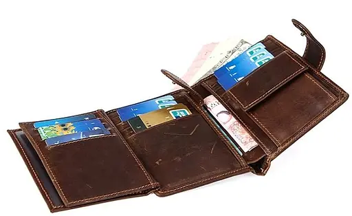 Кожаный портмоне Vintage 9х12.5х2 см acs0015296 - фото 3