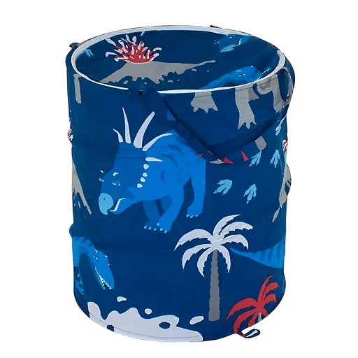 Корзина для игрушек С 36588, складная, с динозаврами, 41х52 см, синяя
