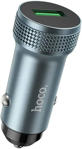 Автомобильный зарядный адаптер быстрой зарядки HOCO Z49A Level single port car charger 18W QC3.0 серый - фото 2