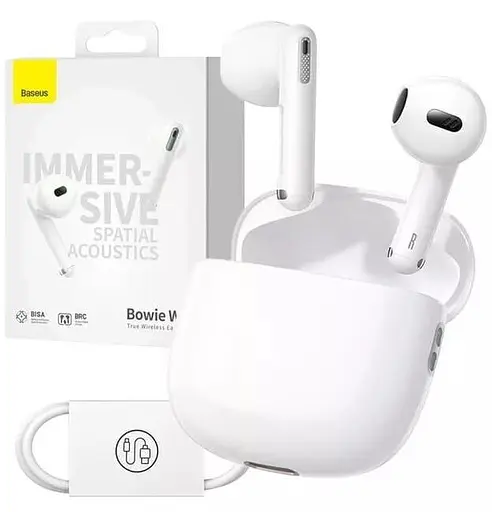Бездротові навушники Baseus Bowie MZ10 TWS white - фото 3