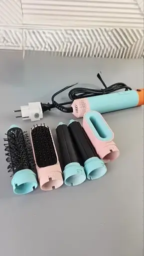 Профессиональный стайлер для волос 5 в 1 Fan&Fan керамическое покрытие, ионизация воздуха, многофункциональный фен, выпрямитель, объемный стайлер, качественный кейс - фото 2