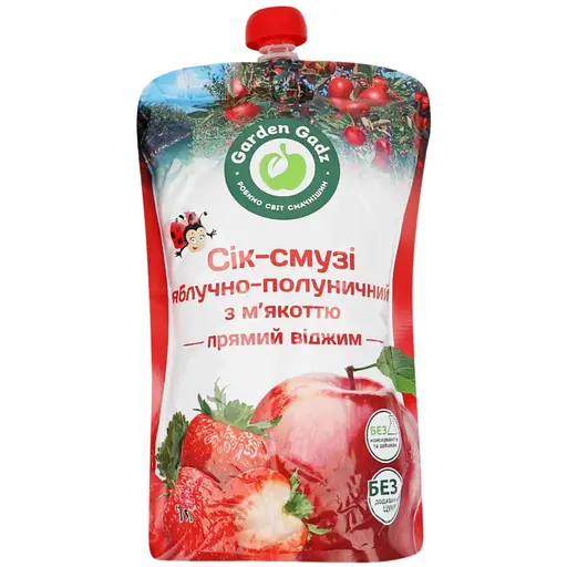 Сок-смузи Garden Gadz яблочно-клубничный с мякотью 1 л - фото 1