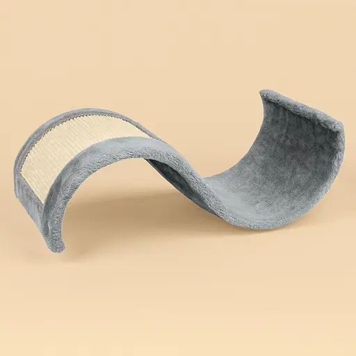 Кігтеточка-хвиля Trixie Wave для котів плюш/сизаль сіра 29x18x50 см [CD] - фото 3