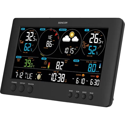 Умная метеостанция Sencor SWS 12500 WIFI черная [134772] - фото 4