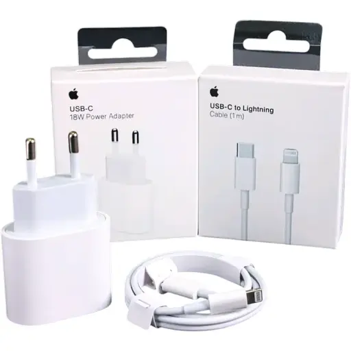 Зарядний набір блок 18W + кабель Type-C - Lightning MU7V2 - фото 1