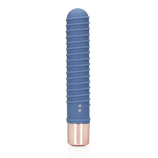 Вібратор Loveline Ribbed Mini 14.1 см синій - фото 2