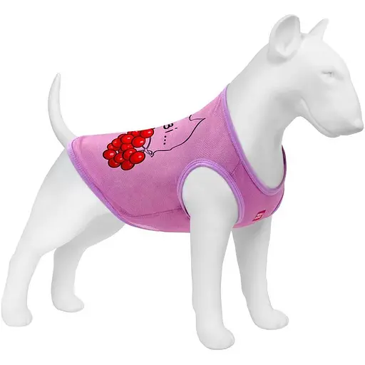 Майка для собак Waudog Clothes малюнок "Калина", сітка, XS, B 26-29 см, C 16-19 см рожевий