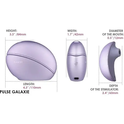 Вакуумний стимулятор Svakom Pulse Galaxie Metal Lilac SO9679 (108376) - фото 8