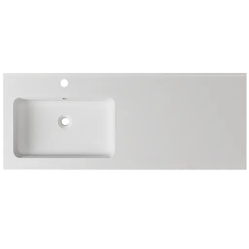 Раковина матова врізна Amidicon Rodeo 120L 1200x480 з литого каменю RODEO_120L_MAT, Білий матовий - фото 4