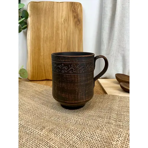 Кухоль 1 л керамічний (глиняний) різьблений Декор