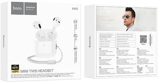 Навушники бездротові Hoco EW53 Lucky True wireless BT headset White (2023685247) - фото 2