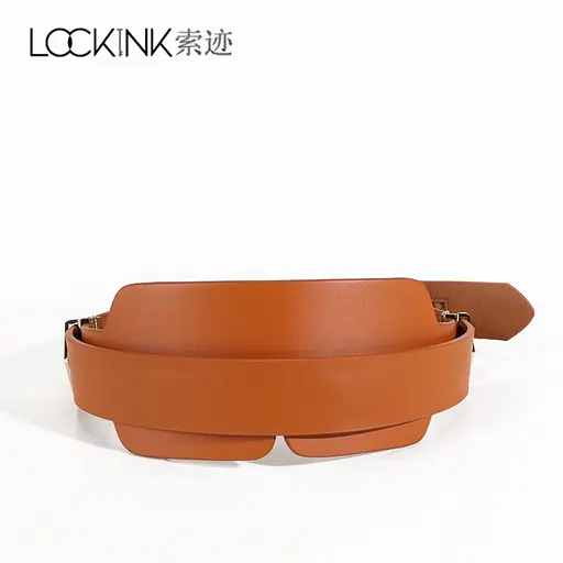 Маска на очі Lockink Luxury Leather Blindfold Kit коричневий - фото 2