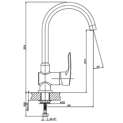 Змішувач для кухні Haiba HANSBERG 017 (HB0209) - фото 2