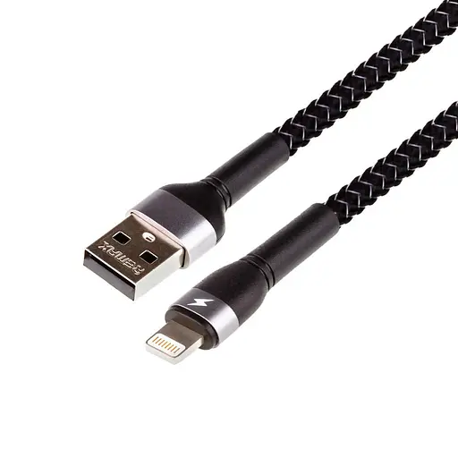 Дата кабель для зарядки айфонов REMAX USB - Lightning 8-pin Jany RC-124i Черный (1м) - фото 2