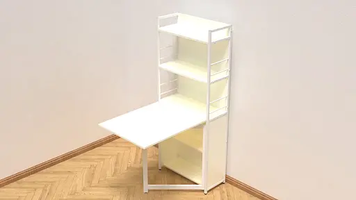 Стіл книжка з етажеркою Практик 2 Ferrum-decor 1555x640x990 Білий метал ДСП Біле 16 мм (FRD-104632) - фото 4