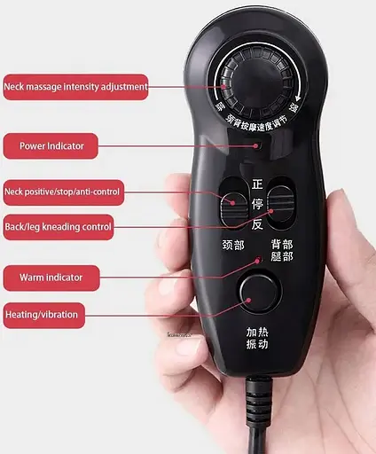 Массажная накидка Shuo для спины и шеи (роликовый массаж, вибрация, подогрев) - фото 6