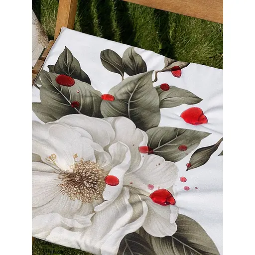 Водоотталкивающая подушка для стула с 3D принтом Чайный цветок 40х40 см бежевая 12 шт. - фото 7