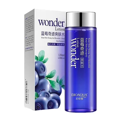 Зволожуючий тонер Bioaqua для обличчя Wonder Lotion з екстрактом чорниці 120 мл