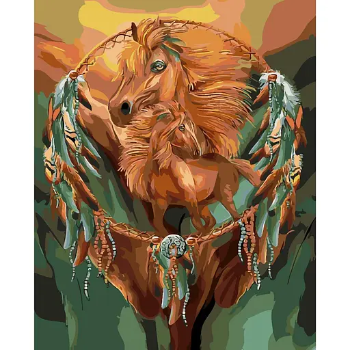 Набор для росписи по номерам Арт-кони, 40x50 см, SY6191