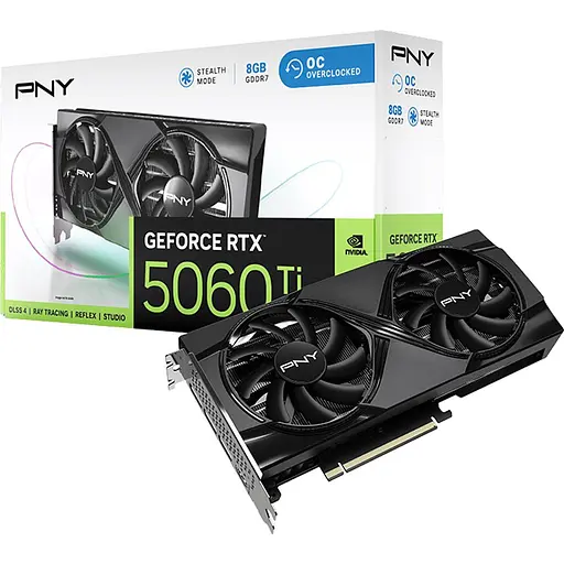 Відеокарта PNY GeForce RTX 5060 Ti Verto Dual Fan OC (VCG5060T8DFXPB1-O) EU [145636]