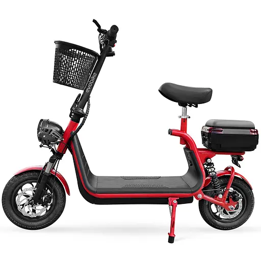 Электросамокат EVOBIKE Zen U12 MAX 2025 года красный | электросамокат с тремя фарами, корзинкой и багажником - фото 12