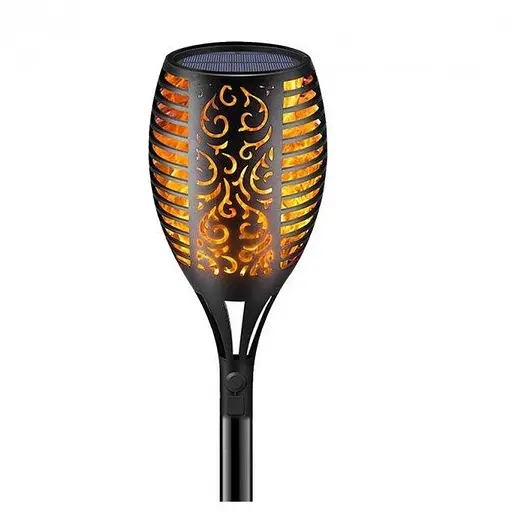 Садовий світильник Solar flame led light sensor activated 51,5см 600 мАг Водонепроникний ліхтар факел Чорний - фото 4