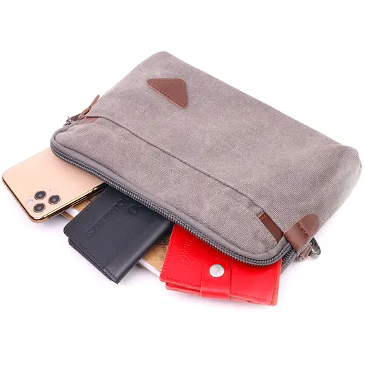 Чоловічий місткий барсек з текстилю 24х16х3 см Vintage 24х16х3 см sum0021446 - фото 6