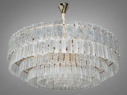 Велична люстра підвіс зі скляними пелюстками на 18 ламп, колір золото - фото 2