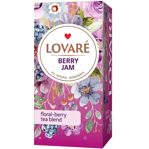 Уцінка. Бленд квітково-ягідного чаю Lovare Berry Jam 36 г (24 шт. х 1.5 г)