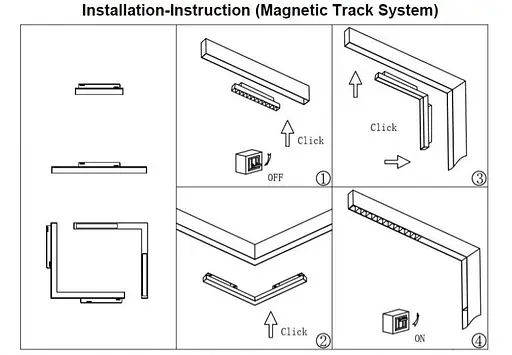 Світильник магнітний трековий Kloodi KDMG-LINE600 PC 24W 4K BK - фото 2