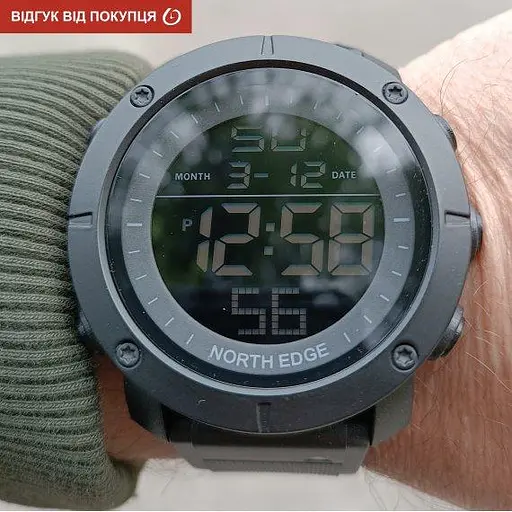 Часы мужские наручные North Edge Tank 5BAR (Черные) - фото 8