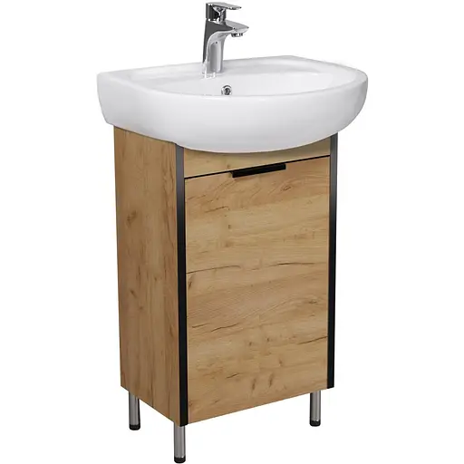 Тумба Мойдодир Dakota Craft 50 з умивальником Solo 50 дуб крафт - фото 1