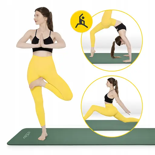 Коврик (мат) спортивный 4FIZJO NBR 180 x 60 x 1 см для йоги и фитнеса Navy Green (P-5905973406680) - фото 8