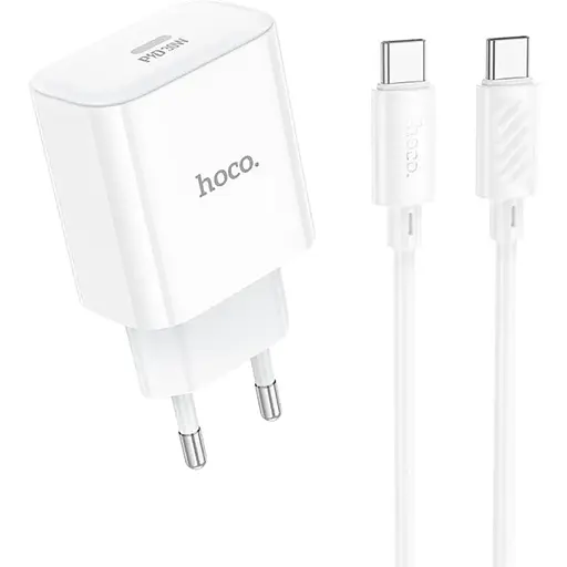 Комплект зарядного устройства Hoco C76A Pro 1Type-C PD/QC 30W PPS Type-C to Type-C White
