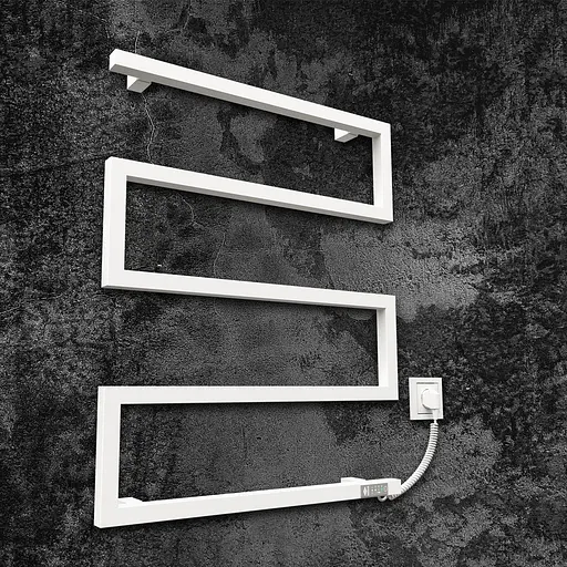 Електрична рушникосушарка Kosser Зета 685x550 ER тайм. білий ЗЗ02ERW, Білий матовий, Праве - фото 1