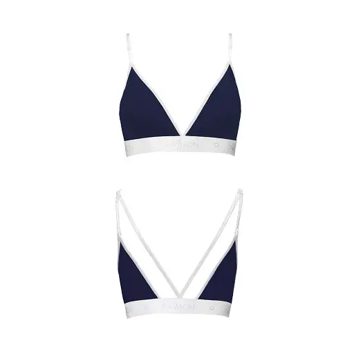 Спортивный топ с двойными бретелями Passion PS007 TOP navy blue L - фото 5