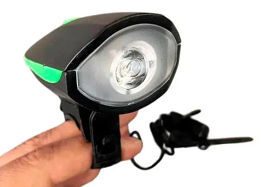 Вело фара и велосипедный сигнал на выносной кнопке Bike Light 7588 аккумуляторный велофонарь micro-USB - фото 3