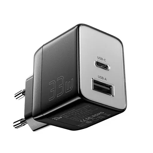 Мережевий зарядний пристрій EssagerECT33W Gan 1USB 1T-C 33W чорний - фото 3