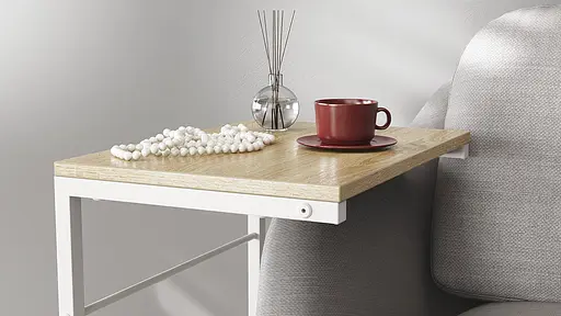 Столик Террі Ferrum-decor 650x440x330 Білий метал ДСП Дуб Сонома 16 мм (FRD-104658) - фото 4