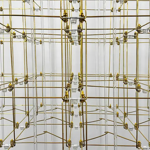 Кубічна люстра у формі паралелепіпеда 129х60х60 см | Line F | Арт. MJ201-1290*600*600 Titanium - фото 3