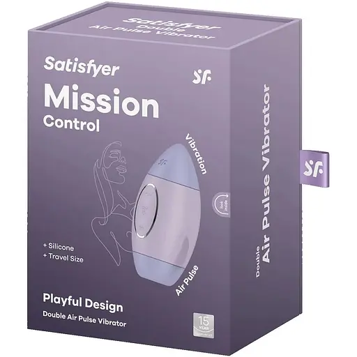Вакуумний стимулятор з вібрацією Satisfyer Mission Control Violet, 2 - фото 6