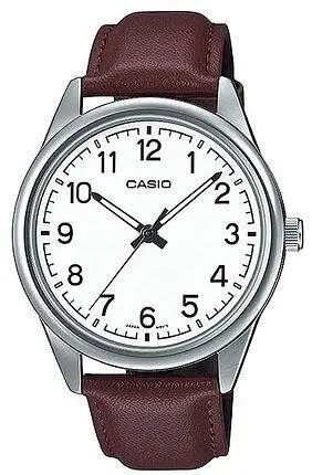 Часы с кварцевым механизмом Casio MTP-V005L-7B4 с кожаным ремешком