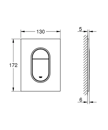 Панель змиву для прихованого бачка Grohe Arena Cosmopolitan S 37624DL0, Теплый закат - фото 2